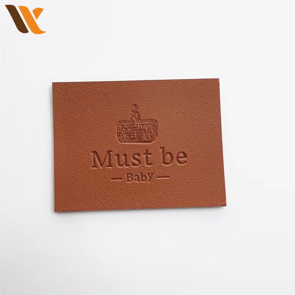 Custom Cheap Embossed Fake PU Leather Patch2