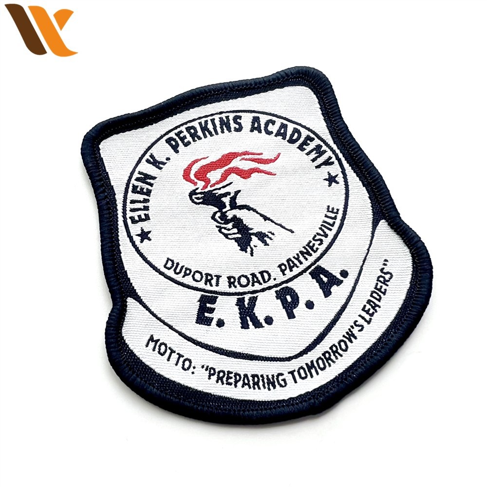 Elegant White College Garment Woven Patches 2