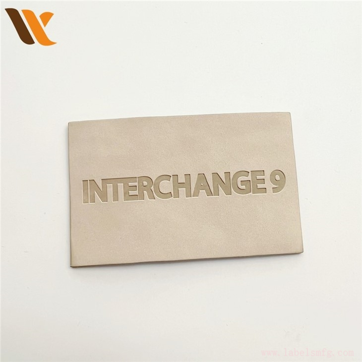 Custom Light Creamy Color Leather Label Patch
