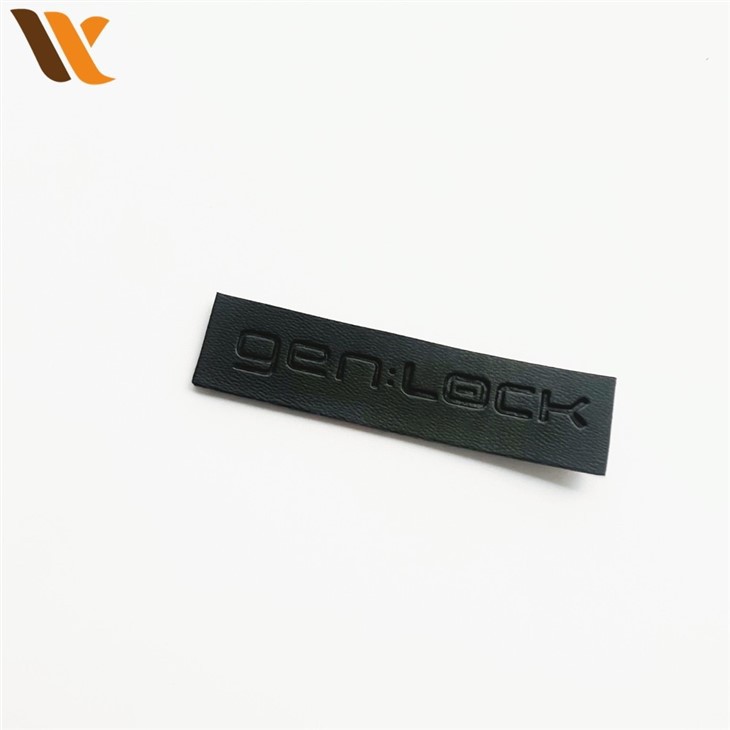 Custom Simple Black Faux Leather Labels