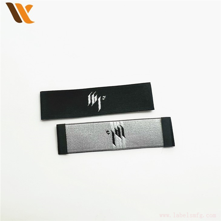 End Folded Fabric Damask Neck Label Woven Tag